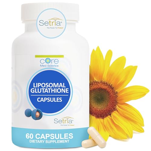 Core Med Science Liposomal Glutathione Supplement (500mg, 60 Capsules) - Pure Reduced Setria with Phospholipid Complex - Antioxidant Supplement for Energy, Brain Health, Skin & Liver Health