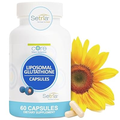 Core Med Science Liposomal Glutathione Supplement (500mg, 60 Capsules) - Pure Reduced Setria with Phospholipid Complex - Antioxidant Supplement for Energy, Brain Health, Skin & Liver Health