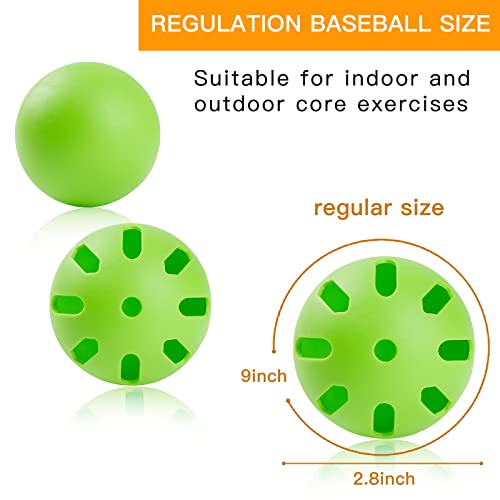 12 Pack Baseball Balls Limited Flight Hollow Plastic Practice Ball For Sports Baseball Softball Batting Training (Green) #TOP3