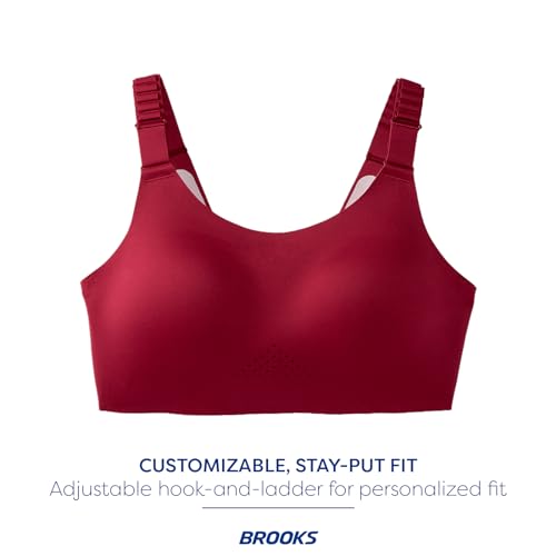 Image of Brooks Women's Scoopback 2.0 Sports Bra for High Impact Running, Workouts & Sports with Maximum Support - Razzmatazz /Quartz - 30 DD /E