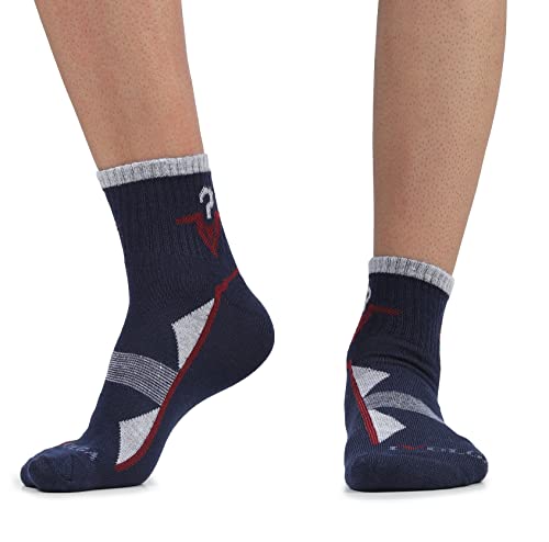 Image of MJE Premium Cotton Ankle Socks for Men and Women - Free Size, Solid Unisex Ankle Length Socks, Pack of 5 (Multicoloured)