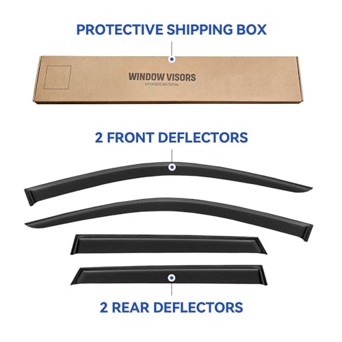Image of Window Visors Rain Guards for 2003 2004 2005 2006 Mitsubishi Outlander, Out-Channel Window Vent Wind Deflectors Visors Shades for Camry 03 04 05 06 Mitsubishi Outlander