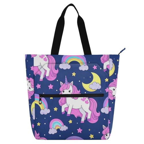 Sac fourre-tout réutilisable résistant à l eau avec motif licorne