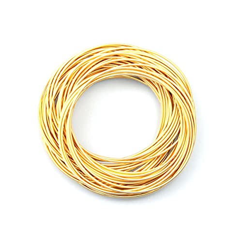 Gold Guitar String Coil Bracelets Stack Stainless Steel Set Layered Thin