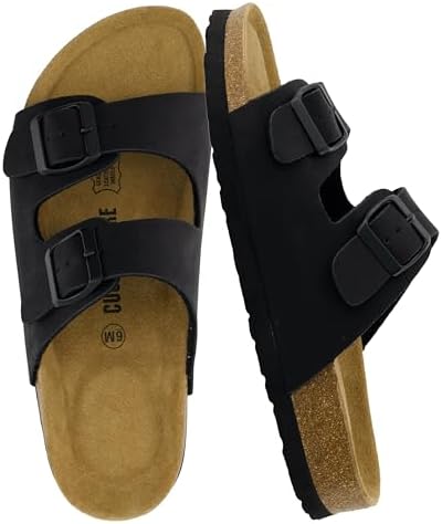 CUSHIONAIRE Lane Cork Footbed Sandals for Women – Comfortable Dou...