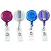 Retractable ID Card Reels with Badge Straps, Assorted, 20/PK