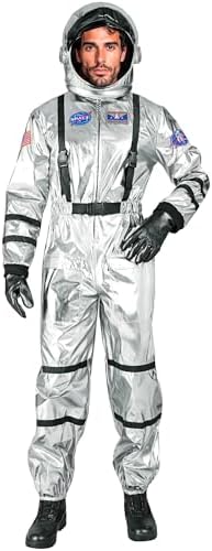 
W WIDMANN MILANO Costume da Astronauta da Uomo con Casco per Carnevale - Tuta Spaziale Completa 