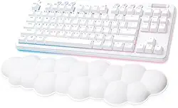 Teclado Mecânico Gamer Sem Fio Logitech G715 RGB LIGHTSYNC Com Switch GX Red Linear, Apoio para Mãos em Formato de Nuvem, Compatível Com PC e Mac, Layout ABNT