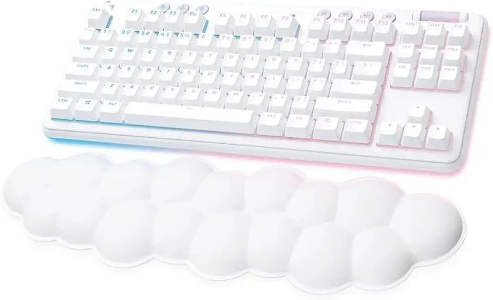 Teclado Mecânico Gamer Sem Fio Logitech G715 RGB LIGHTSYNC Com Switch GX Red Linear, Apoio para Mãos em Formato de Nuvem, Compatível Com PC e Mac, Layout ABNT