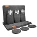 Produktbild shinfly Tischsets Abwaschbar Platzsets aus Filz 18er Set, Abwischbar Tischsets, Hitzebeständig rutschfest Platzdeckchen mit Untersetzer, BestecksäCken für Küche, Speisetisch, 44x31cmAnthrazit