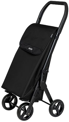 Duett Muuvi Carro de la Compra a 2 o 4 Ruedas, chasis Muy Ligero, Fabricado en España, Color Negro