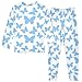 miaozhen Pajama Set Fashion Blue Butterfly White Pjs Winter 24M