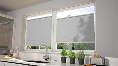 ALOHA Plissee ohne Bohren Klemmfix Grau / 50x210cm / Breite x Höhe – Ansicht 2