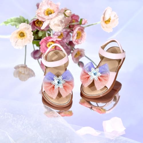 Image of Felix & Flora Toddler Girl Sandals - Little Girl Easter Dress Shoes Lightweight Open Toe Beach Holiday Flats