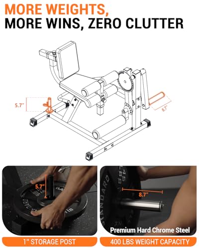 Image of GMWD Leg Extension and Curl Machine, Lower Body Special Leg Machine, Adjustable Leg Exercise Bench with Plate Loaded, Leg Rotary Extension for Thigh, Home Gym Weight Machine