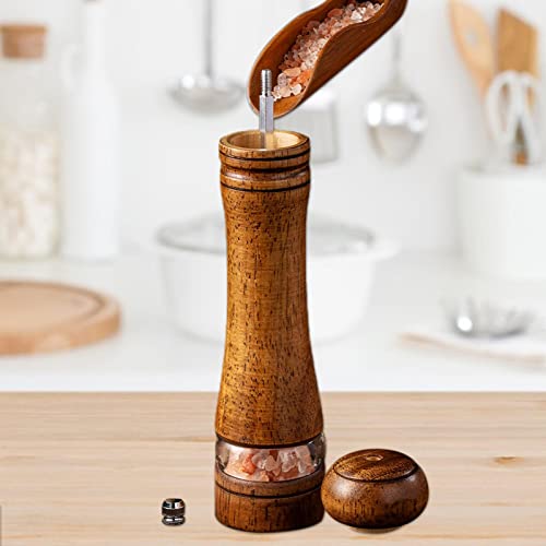 Moedor de pimenta - Saleiros e Pimenteiros de Madeira - Moedor de sal manual com rotor de cerâmica a