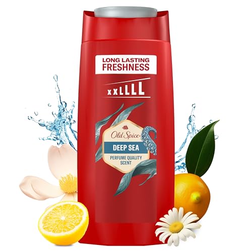 Old Spice Deep Sea Shower Gel & Shampoo For Men 675 ml, 3-in-1 Body-Hair-Face Wash, Long-lasting Fresh