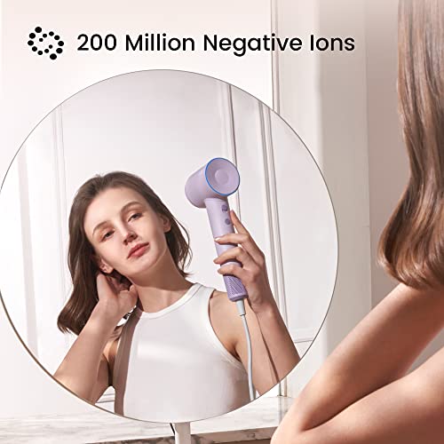 Laifen Hair Dryer Swift Se, 200 Million Negative Ionic Blow Dryer With 105,000 Rpm Brushless Motor 1400W Powerful For Fast Drying High-Speed Low Noise Hairdryer For Home, Travel (Matte Purple) #TOP4