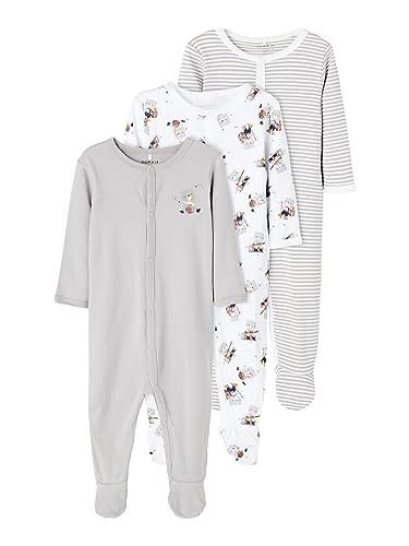 NAME IT Jungen NBNNIGHTSUIT 3P W/F Alloy Bear NOOS 13194783, Alloy, 98