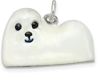 Colar de prata esterlina 925 esmaltado maltês pingente animal cachorro joias finas para mulheres presentes para ela, esmalte