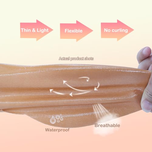 CUKIN 3 Paar Silikon Klebe BH für Damen - Unsichtbarer Trägerloser BH für rückenfreie Kleidung inkl. 3 Paar Silikon Nippelpads (Größe E/F, Beige)