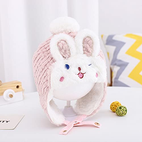 Image of XYX Crochet Earflap Pilot Hats Rabbit Ears Beanie Cap Winter Warm Knit Caps for Toddlers Baby Girls and Boys