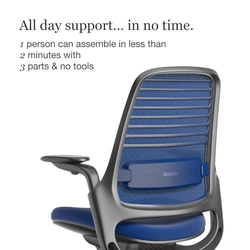 Image of Steelcase Series 1 Ergonomic Office Chair, Carpet Floors, Royal Blue