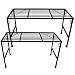 Produktbild PrimoLiving XL Metall Blumentreppe 2-teilig schwarz - Klappbare 2-stufige Blumenbank Metall-Bank Blumenregal Outdoor Indoor Pflanzenständer Zwei Teile Pflanzenregal für Balkon Terrasse Garten P-14943