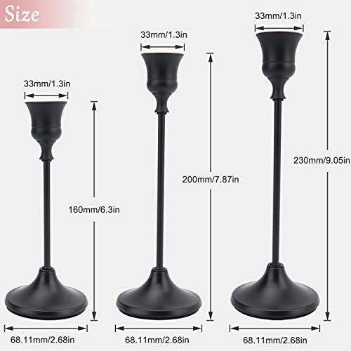 Black Candle Holders Set Of 6, Candle Stick Candle Holder Black, Matte Black Taper Candle Holders For Home Decor, Wedding, Dinning, Party #TOP2