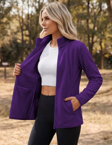 Zeagoo Light Jackets for Women Light Weight Full Zip Up Fleece Jacket - image 4
