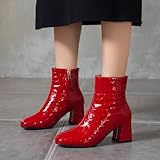 Asterisco Botines Mujer Tacón Bloque Tacón Medio Botín Punta...