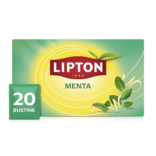 Lipton alla Menta, infuso naturalmente senza caffeina, Infusi alla frutta e alle erbe, Confezionati singolarmente, 20 filtri