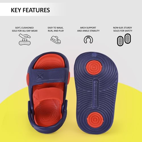 Image of GLJ Kids Comfort Clogs Sandals For Boy And Girl, 1 to 4 Years, Two-Strap Design, Easy To Wear Slip On, Dust and Waterproof, 7101