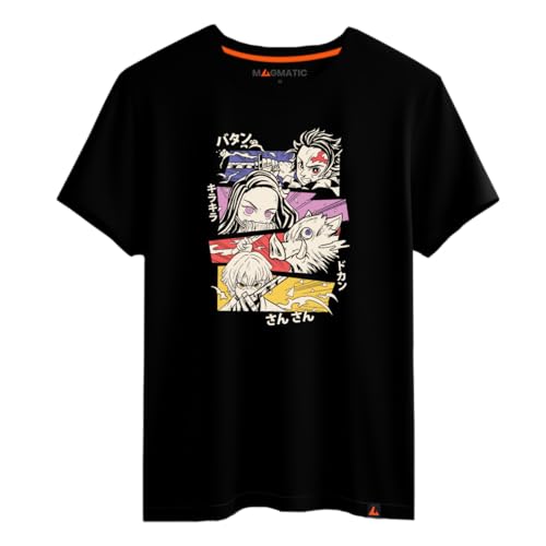 Magmatic - Demon Sl Ayer Manga T-Shirt for Men Unisex Child, Black Premium 100% Cotton Tee Shirt, Manga Gift, Anime, Shonen, for Shonen Fan Men