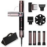 Cecotec Heißluftbürste AirGlisse 8in1 Flex Black. 1400 W, 110.000 U/min, Faltgriff, Keramik-Keratin + Ionen, Ionen Föhn Mit Diffusor, CoandaTech 32/38 mm, Für Glattes Styling Mit Volumen