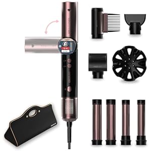 Cecotec Heißluftbürste AirGlisse 8in1 Flex Black. 1400 W, 110.000 U/min, Faltgriff, Keramik-Keratin + Ionen, Ionen Föhn Mit Diffusor, CoandaTech 32/38 mm, Für Glattes Styling Mit Volumen