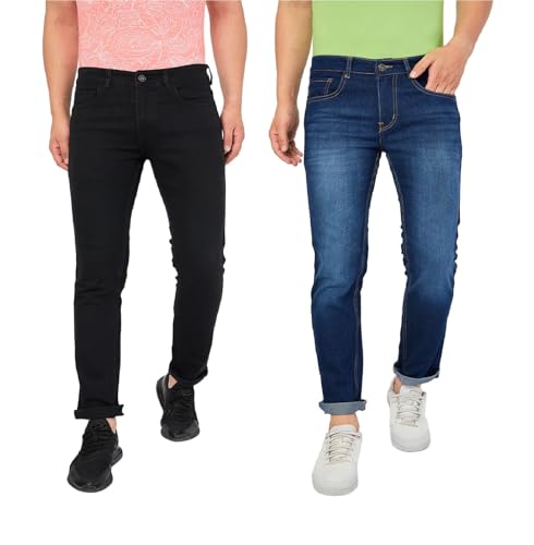 Image of Ben Martin Men's Slim Fit Mid Rise Pack of 2 Stretchable Casusal Denim Combo Jeans Pant, CMB-AU24