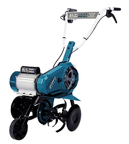 Könner & Söhnen KS 2000T E Elektro-Bodenhacke, 26 cm geschmiedete Säbelfräsen, einstellbare Pflugschar, 55 cm Arbeitsbreite, 26 cm Arbeitstiefe, 2000 W, 230 V, 33,4 kg, Gartenfräse für Hofgrundstücken