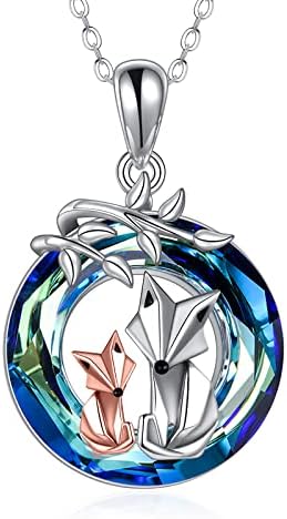 YAFEINI Fox/Frog/Panda/Horse/Pig/Elephant Necklace Sterling Silver Cute Origami Animal Pendant Gifts for Women Jewelry