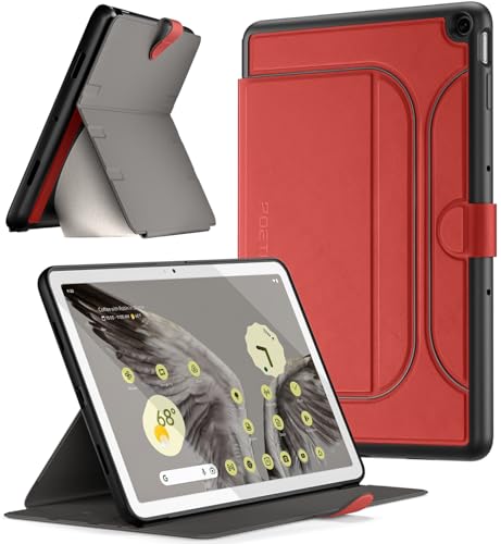 Étui magnétique pour tablette Google Pixel 2023 rouge foncé de voyage