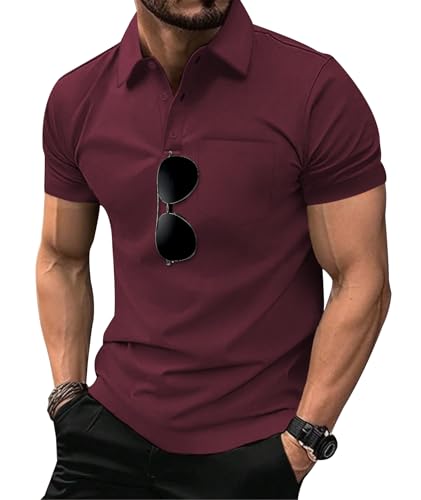 Image of SCODI 5 Pack Mens Pocket Polo Shirts Short Sleeve Golf Casual Work T-Shirt