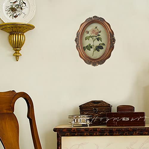 Sikoo Vintage Picture Frames 5X7 Oval Picture Frame Tabletop And Wall Mount Antique Picture Frame With High Definition Glass Front,Oval Wall Art, Bronze Gold (5×7) #TOP6