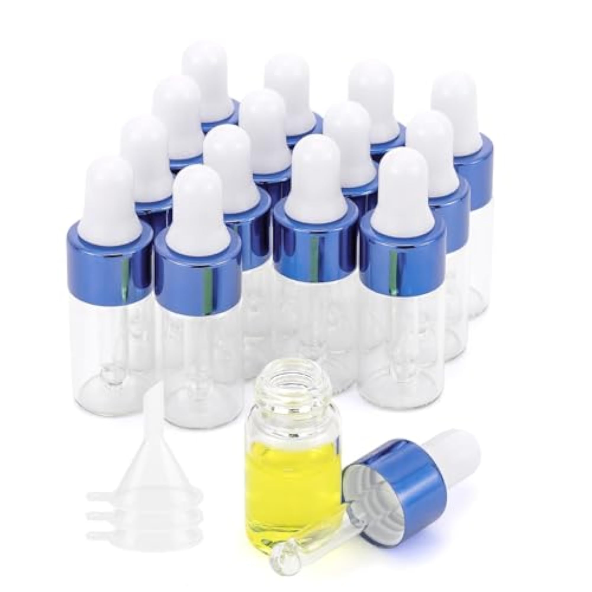 15 Pack Clear Glass Dropper Bottles 3ml