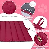 XIAPIA wasserdichte Hundematte für Outdoor, Waschbare Hundematte für Unterwegs, Antistatik, Hygienisch, Faltbares Hundebett, Große Reisedecke für Haustier 110x68 cm (Rot/Grau)