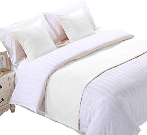 Archu Sheets 100% Egyption Cotton 1 Piece Bed Runner Bed Decorative Scarf for Bedroom Hotel Wedding Room (Queen, White)