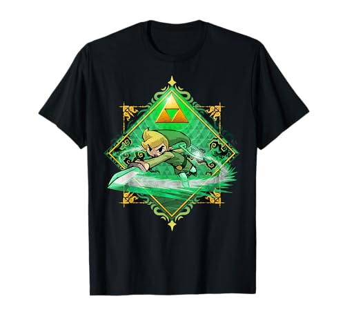 The Legend of Zelda: The Wind Waker Link Gold Sword Badge T-Shirt
