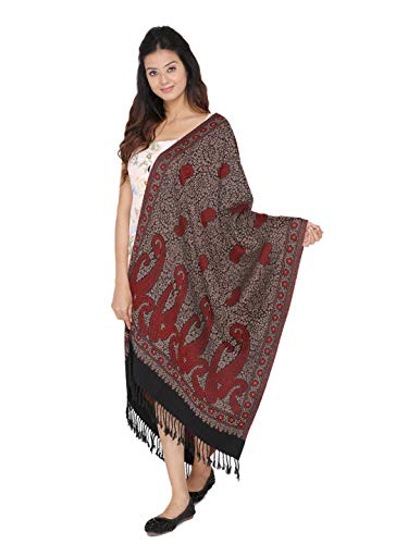 Image of KRITI Paisley Design Woollen Beige Color Shawl For Women