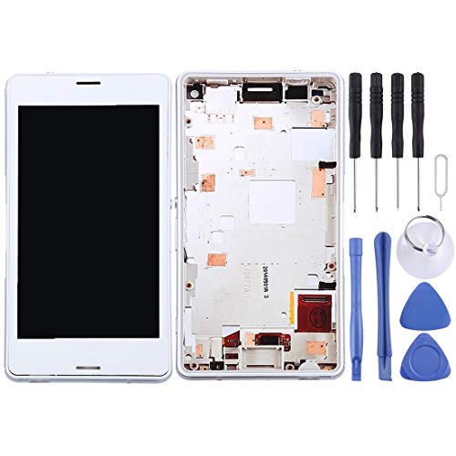 HONGYAN LCD Screen Cell Phone LCD Screen and Digitizer Full Assembly with Frame for Sony Xperia Z3 Mini Compact (Color : White)