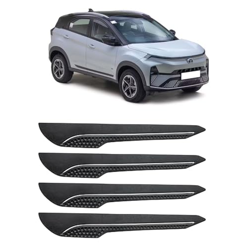 Image of AOSIS-Car Bumper Protector /Bumper Guard for Tata New Naxon with Single Chrome Stripe (4-Pcs)