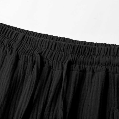 Pantalon d'été en lin femme ample décontracté chic - 5